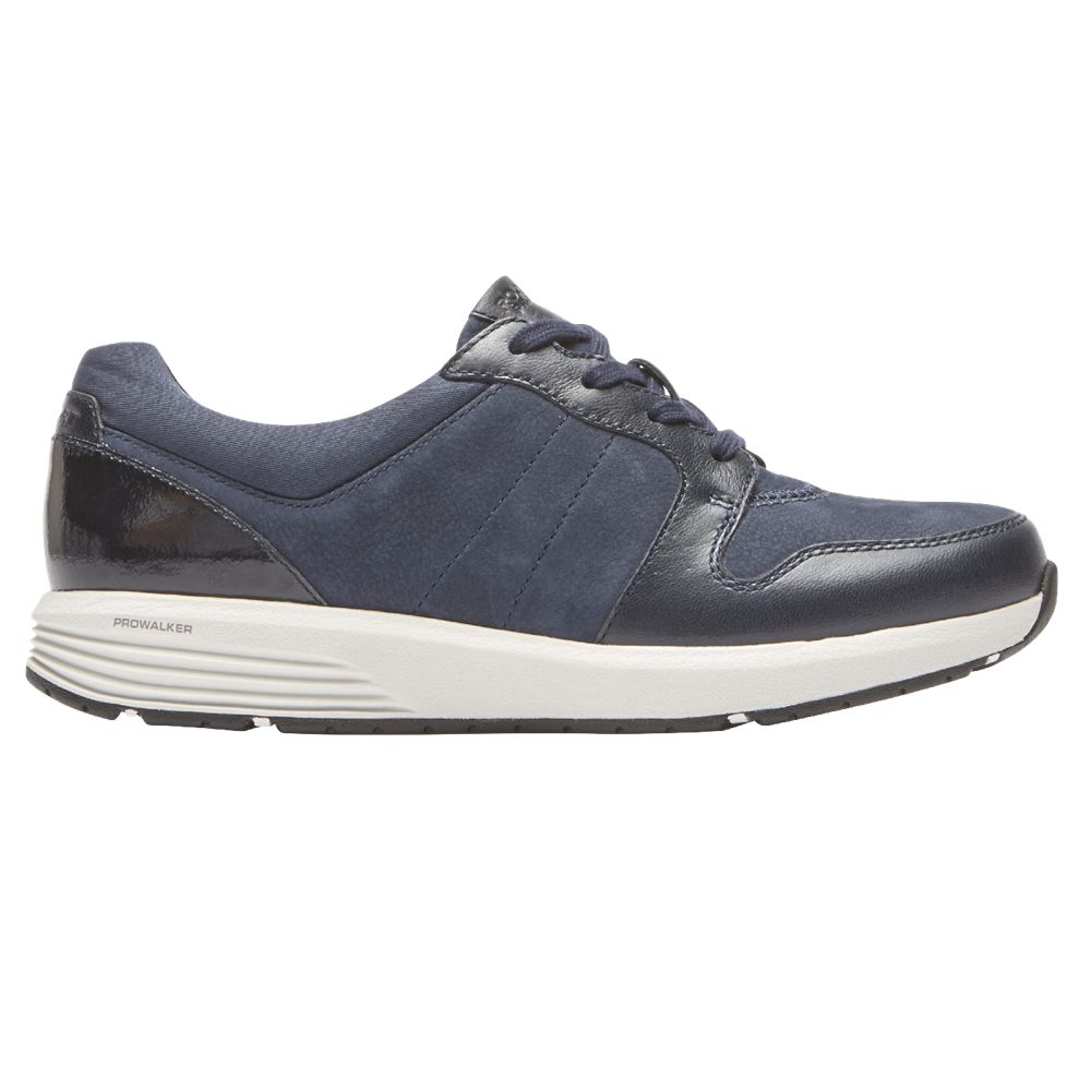 Rockport Women's Trustride Derby Trainer Sneakers - Dark Blue - USA (9321ARFHX)